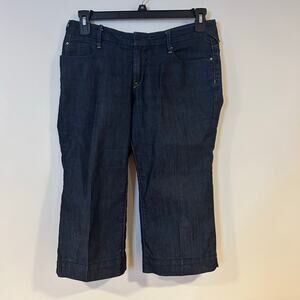 BANANA REPUBLIC SZ 8 Denim Crop Dress Denim Made in Quademala Classic Dark